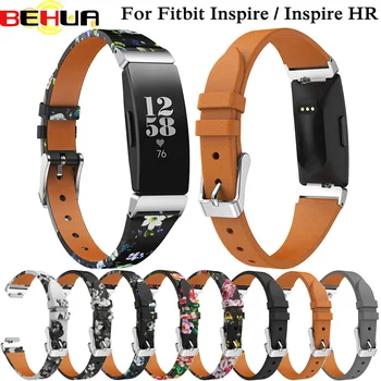 Topelt Wrap Nahk Bänd Fitbit Inspire HR Käepaela Käevõru Rihma Fitbit Inspire Fitness Tracker watchband Tarvikud