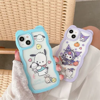 Kawaii Hello Kitty Sanrio Kuromi Cinnamoroll Telefon Juhtudel iPhone 13 12 11 Pro Max XR, XS MAX X Y2k Tüdruk Põrutuskindel Pehme Kest