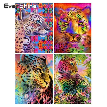EverShine 5D DIY Diamond Maali Täis Square Puurida Leopard Diamond Tikandid ristpistes Kit Loomade Mosaiik Seina Decor