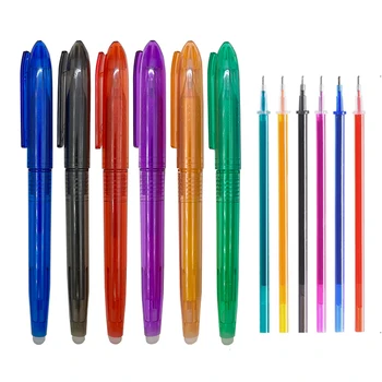 6 Värvi Kustutatavad Gel Pen Set Pestav Käepide 0,5 mm High-capacity Värviline Tint Täitke Rod Office Kooli Kirjalikult Kawaii Kirjatarvete