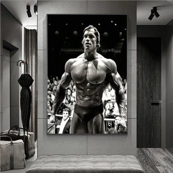 Kaasaegne Lõuend Maali Arnold Schwarzenegger Kulturismis Plakatid Motiveerivat Quote Art Fitness Inspireeriv Seina Art Pilt