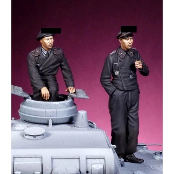 WWII saksa Tank Meeskonna 2 Inimest (ilma Tank) Vaik Joonis Mudeli Komplekt Värvimata ja Kokku panemata DIY Figuriin Sobitamine Stseeniga
