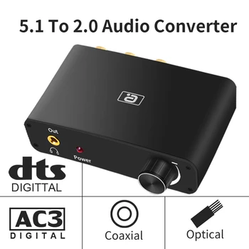 AYINO 32bit 192K Digital to Analog 5.1 CH 2.0 Heli Dekooder Converter AC3, DTS või PCM Optilise Kiu Koaksiaal RCA-3,5 MM DAC610
