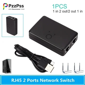 PzzPss 2 Ports RJ45 CAT6 KOHTVÕRGU JAOTURI Network Switch Box Valija Sülearvuti 2 In 1 Out Ethernet Network Cable Splitter Pistik