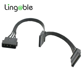 Lingable Molex 4pin IDE 1 kuni 2 SATA 15Pin Kõvaketta Toide, Splitter Kaabel Juhe DIY PC Sever 18AWG 4-pin, 15-pin