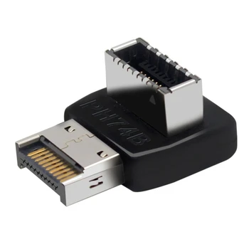 USB-Pistik Adapter USB3.0 19P/20P, et TYPE-E 90 Kraadi Konverter-Adapter Juhul, Front TYPE C Pesa Arvuti Emaplaadi