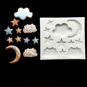 Tähed, Kuu, Pilved Kujuga Silikoonist Sugarcraft Hallituse, Fondant Kook Dekoreerimiseks Vahendid Bakeware