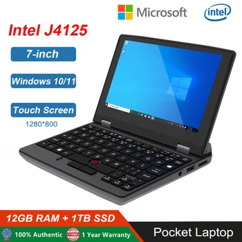 7 Tolline Mini Sülearvuti J4125 Sülearvuti IPS Puutetundlik Ekraan Kaasaskantav Netbook Võita 10 Pro Mini PC Mikro-Arvuti Bluetooth-4.2 8G 1 TB