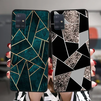 Marmor Geomeetriline Kunst Silikoon Black Case For Samsung Galaxy S21 S22 S20 FE Ultra S10 S9 S8 Pluss S10e Pehme TPU Telefoni Kate Fundas