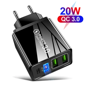 5A PD 20W USBCharger Tüüp C 3U Kiire Laadimine Seina Adapter, Quick-Charge 4.0 QC iPhone 13 12 Xs Huawei Samsung Power Adapter