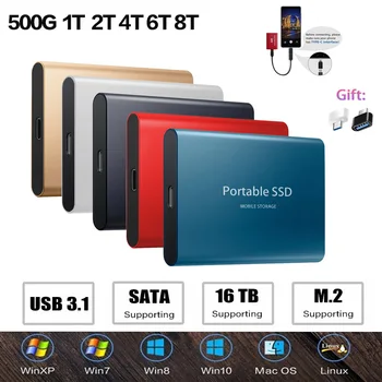 Kaasaskantav Väline kõvaketas 500G 2TB 8TB kiire SSD Kõvaketas Väline SSD M. 2 Tüüpi-C jaoks Sülearvuti Lauaarvuti SSD Flash 3.1