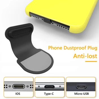 1TK Silikoon Telefon Tolmukindel Plug Anti-kadunud Tolmu-Veekindel Pistik Laadimine Sadamas Tolmukindel Kate Android Tüüp C IOS Micro-USB