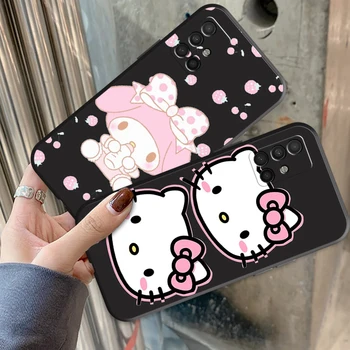 Hello Kitty Cartoon Telefon Juhtudel Samsung M11 M12 M10 M20 M22 M30 Coque Nutitelefoni Põrutuskindel Kest Kaitsva Funda
