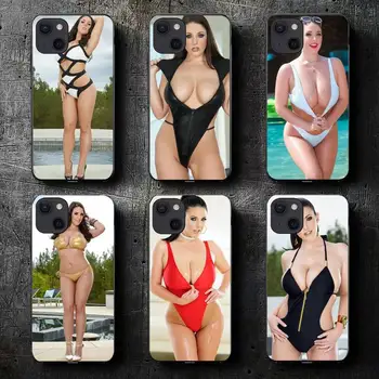 Angela Valge magus kuum pornstar seksikas Telefon Case For iPhone 11 12 Mini Pro 13 14 XS Max X 8 7 6s Plus SE XR Kest