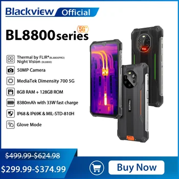 Blackview BL8800 Pro Thermal Imaging Kaamera FLIR® Telefon, BL8800 Öise Nägemise Karm Nutitelefoni 8GB+128GB 8380mAh Globaalne Versioon