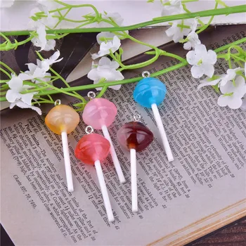 10tk Sugar Candy Lollipop Vaik Võlusid Diy Järeldused Kawaii 3D Võtmehoidja Ripats, Kõrvarõngas Võlusid Ehete Tegemise Suppplies