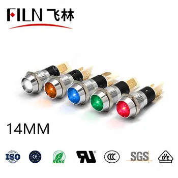FILN Metallist 14mm 12v 24v 220v 110v foorid kõrge kvaliteediga led indikaator tuled jootmise pin-koodi