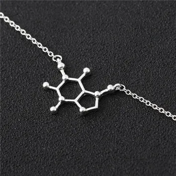 Kofeiini Molekul Käevõru Geomeetriline Teadus-Keemilise Struktuuri Hormooni Kohvi Dopamiini Serotoniini Molekuli Kett Käevõru
