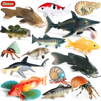 Oenux Ookeani Loomade Kala, Koi Carb Lõhe Bass Nautilus Mudeli Rakendamine Arvandmed Mere Akvaariumi Kujukeste Haridus Teenetemärgi Kids Mänguasi