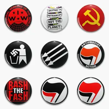 Antifa Logo Tööstuse Töötajad Maailma Siseveed Hävitada Mitte Pehme Nuppu Pin-Kohandatav Decor Kingitus Rinnamikrofon Pin-Sõle Peace