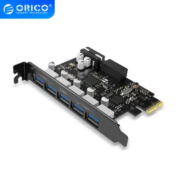 ORICO PVU3-5O2I USB3.0 5-Port PCI-E Expansion Card Dual Kiip High-Speed 20-Pin Pesa -Must