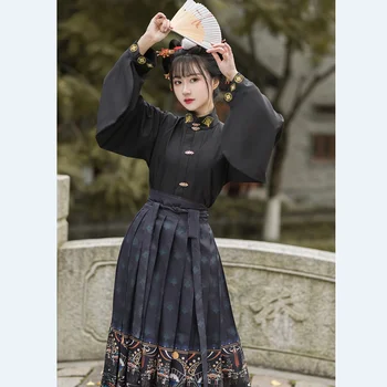 2023 uus traditsiooniliste ühtne sobiks hiina uus pikk seelik kuld stantsimine hanfu vana tantsu riided tüdruk paranenud hanfu kleit