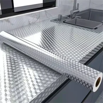 Alumiinium Foolium Paksenema Köök, Õli-Tõend, Veekindel Kattumisvastase Tapeet Köök Kõrge Temperatuuri Taluva Countertops Kleebis