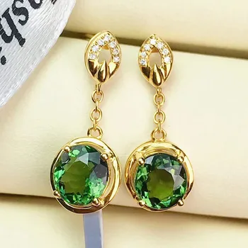 Smaragd kivid roheline kristall tsirkoon teemandid tolknema tilk kõrvarõngad naistele 14k gold color ehted bijoux brincos tarvikud