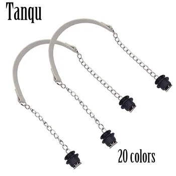 Uus Tanqu 1 Paar Silver Lühike obag käepidemed rihmad Paks Ühe Ahela Musta kruvid O kott Naiste Kott Käekotid