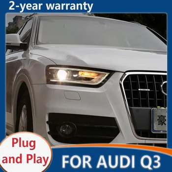 Pea Lamp Audi Q3 LED Vilkur 2012-2015 PÄEVATULED Esituled suunatuled kaugtulede Angel Eye Projektori Objektiivi