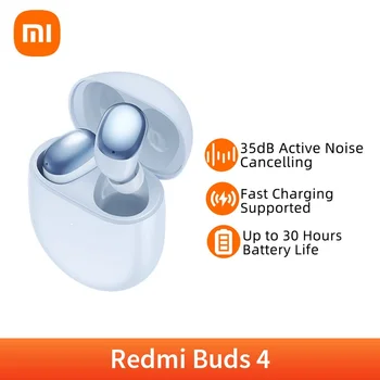 Algne Xiaomi Redmi Pungad 4 TWS Kõrvaklapid Bluetooth 5.2 Aktiivne Müra Tühistamise 2 Mic Traadita Kõrvaklappide jaoks xiaomi kõrvaklapid