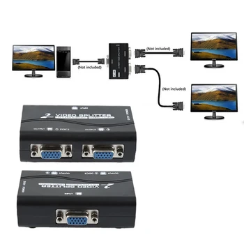 1 TK 2 Ekraan 1 kuni 2 poolitatud Ekraanil VGA Splitter Video Splitter Paljundusaparaat Adapter, USB kaabel