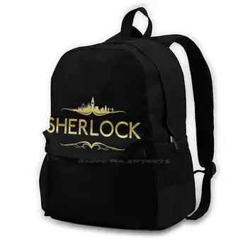 Kuldne Sherlock Reisi Sülearvuti Bagpack Koolikotid Sherlock Watson John Watson Moriarty Professor Moriarty Mycroft Mycroft