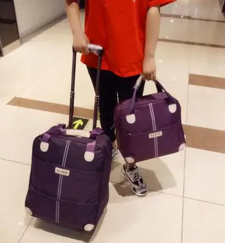 naiste reisi-käru kotid ratastega kohver pagasi kotid reisikott ratastega kohver Jooksva reisikott ratastel koos käekott