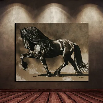 Running Horse Lõuend Kunsti Looma Seina Art Plakat Pildid Elutuba Home Decor Retro Seina Lõuend Print Maali
