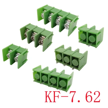 10tk/Palju KF7.62-2Pin 3Pin 4Pin Sirge Varda 7.62 mm Sammuga PCB Screw Terminal Block Pesa 2 P/3 Ph/4 P Roheline