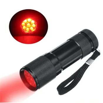 Mini Punane LED Taskulamp Infrapuna Veeni Imaging 670nm Punase Valgusega 9 LED Taskulamp Veeni Finder Jahindus Astronoomia Star Taktikaline Taskulamp