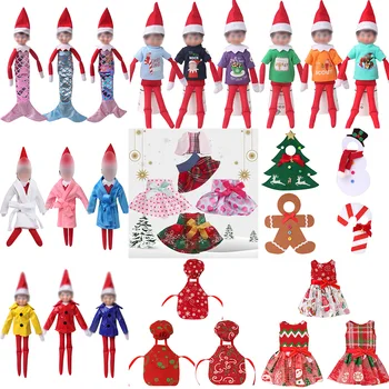 Üks Töö Kawaii Jõulud Nukk, Mänguasi Accessory Set Koostisega Lühikesed Varrukad Seelik Nightgowns Lapsed Kingitus (Nr Nukk) m48