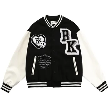 Hip-Hop Baseball Jacket Meeste Naljakas Kolju Kirja Tikandid Mantel Harajuku Punk Fashion Streetwear Kolledži Võistkond Retro Jope