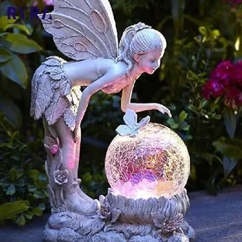 Solar Lamp Väljas Veekindel Helendav Haldjas Tüdruk LED Tuled Vaik Ingel Joonis Skulptuur, Käsitöö, Aed Õue Art Decor Kaunistused