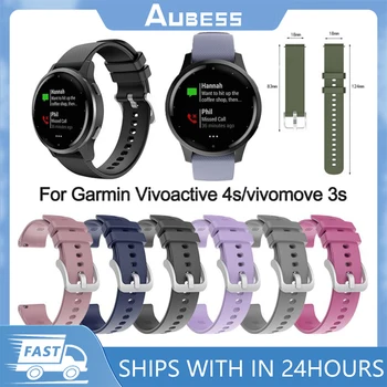 Eest Garmin Vivoactive 4s/vivomove 3s Silikoonist, Hõbedane Pannal Rihma Asendamine Watchband 18mm Moes