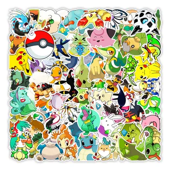 100tk Kleebis Pokemon Sticke Pagasi Sülearvuti Rula Kiiver Kleebis Anime Kleebised Armas Pikachu Kleebis Pack Sülearvuti Nahk