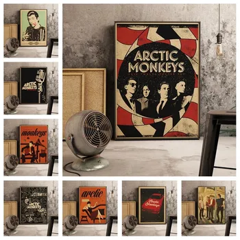 Retro Plakat Rock-bänd Arctic Monkeys Art Decor Pilt Baar Kohvik Kvaliteedi Lõuend Maali Seina Decor elutuba Home Decor