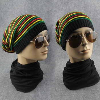 Uus Stiilne Bob Marley Reggae Müts Jamaica Mp Looder Kottis Beanie Triip Ääreni Puuvill Talvel Soojem Visiir Triip Kork