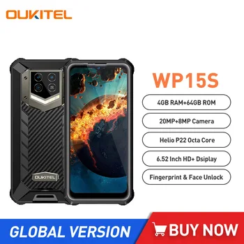 Oukitel WP15S Vastupidav Mobiiltelefon IP68 Veekindel Android 11 Nutitelefoni 4GB+64GB Okta Core Mobiilne Telefon Al Quad Kaamera 15600mAh NFC