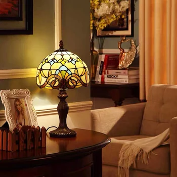 Tabel Lamp, Tiffany Vahemere Euroopa Nostalgiline Vitraaži Öökapp Voodi Kõrval Uuringu Restoran, Baar Laua Kaunistamiseks Valgust