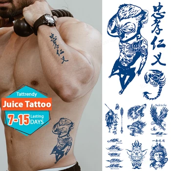 naturaalne mahl puu-ink tattoo kleebis body art painitng õlg rind käe varruka ajutiste tätoveeringute vee üleandmise seksikas meeste poiss