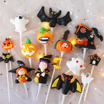 Kook Teenetemärgi Vaik Kõrvits Pvt Nõid Vaimu Halloween Cake Toppers Halloween Magustoit Cupcake Teenetemärgi Kodus