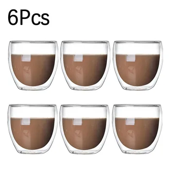 AJOYOUS 80ml Kõrge boorsilikaatklaasist Kohvi Double-layer Isoleeritud Klaas Tassi Piima Kruus Tee Tassi Restoran Leibkonna Drinkware