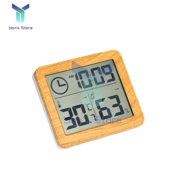 LCD Digitaalne Kell, Termomeeter Hygrometer Meetrine LED Sise-Elektrooniline Niiskuse Jälgida Kella Töölauale Tabel Kellad Kodus
